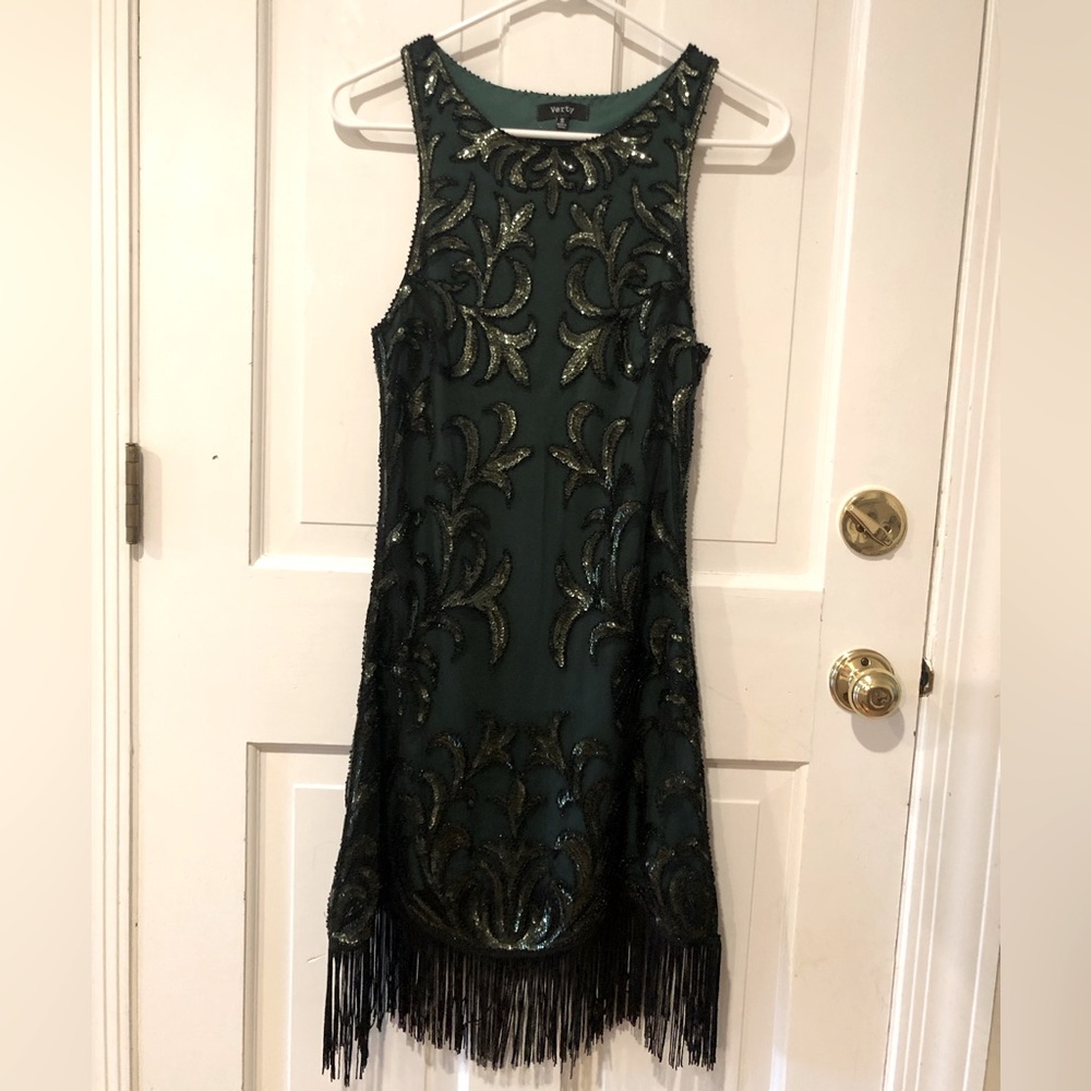 Emerald Green Flapper Dress, size S
